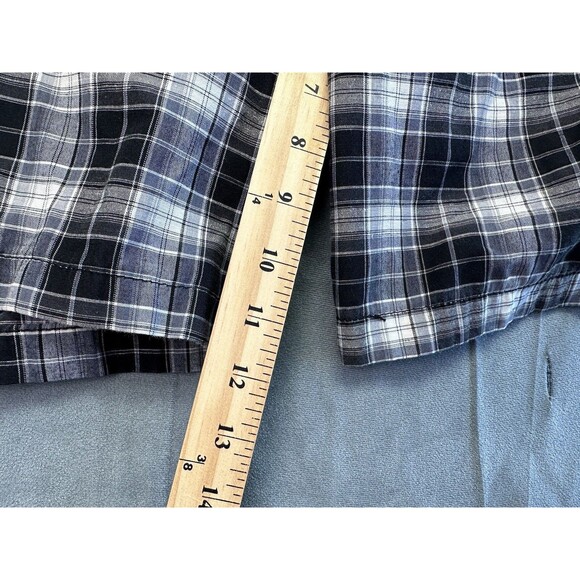 Vertigo Plaid Summer Shorts Lightweight Men's 36 Black White Slash Pocket - Picture 7 of 9